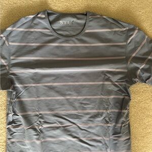 BYLT Drop Cut: Lux Médium Blue and Purple Striped Tee